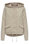 Only Onlskylar Büzgülü Regular Fit Kapüşonlu Mevsimlik Bayan Mont 15218613 BEYAZ