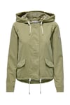 Only Onlskylar Büzgülü Regular Fit Kapüşonlu Mevsimlik Bayan Mont 15218613 KOYU YEŞİL