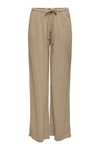 Only Onlsolvi Regular Fit Normal Bel Geniş Paça Keten Karışımlı Bayan Pantolon 15338692 BEJ