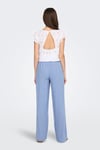 Only Onlsolvi Regular Fit Normal Bel Geniş Paça Keten Karışımlı Bayan Pantolon 15338692 MAVİ