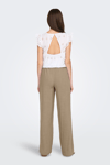 Only Onlsolvi Regular Fit Normal Bel Geniş Paça Keten Karışımlı Bayan Pantolon 15338692 BEJ
