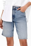 Only Onlsonny % 100 Pamuk Regular Fit Yüksek Bel Kadın Short 15256709 MAVİ