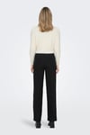 Only Onlsuri Regular Fit Bisiklet Yaka Omuzları Taşlı Crop Bayan Kazak 15327597 KREM