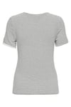 Only Onltine Çizgili Fitted Bisiklet Yaka Kadın T Shirt 15315406 EKRU-SİYAH