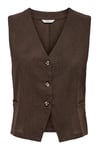 Only Onltizana % 100 Pamuk Regular Fit V Yaka Kadın Yelek 15337097 KOYU KAHVE