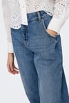 Only Onltroy Pamuklu Yüksek Bel Rahat Kesim Jeans Bayan Kot Pantolon 15245296 MAVİ