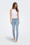 Only Onlval Pamuklu Slim Fit Sıfır Yaka Fitilli Kadın Atlet 15381855 BEYAZ