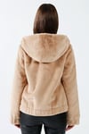 Only Onlvida Regular Fit Yumuşak Dokulu Kapüşonlu Kısa Bayan Mont 15260047 BEJ