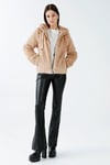 Only Onlvida Regular Fit Yumuşak Dokulu Kapüşonlu Kısa Bayan Mont 15260047 BEJ