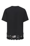 Only Onlvivvi Pamuklu Bisiklet Yaka Dantel Detaylı Kadın T Shirt 15385031 SİYAH
