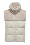 Only Onlwanja Kapitoneli Yumuşak Tüylü Regular Fit Dik Yaka Şişme Bayan Yelek 15322053 TAŞ