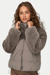 Only Onlwanja Regular Fit Peluş Detaylı Şişme Bayan Mont 15292945 VİZON