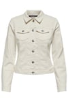 Only Onlwonder Pamuklu Regular Fit Kadın Kot Ceket 115243147 EKRU