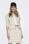 Only Onlwonder Pamuklu Regular Fit Kadın Kot Ceket 115243147 EKRU
