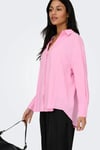 Only Onlzazima Modal Oversize Fit Uzun Kollu Bayan Gömlek 15272523 PEMBE