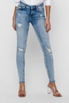 Only Pamuklu Normal Bel Skinny Fit Onlblush Jeans Bayan Kot Pantolon 15223417 AÇIK MAVİ
