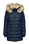 Only Regular Fit Çıkarılabilir Kapüşonlu Şişme Bayan Mont 15304765 LACİVERT
