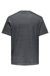 Only & Sons Onsbale Çizgili % 100 Pamuk Regular Fit Bisiklet Yaka Erkek T Shirt 22025680 KOYU LACIVERT