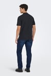 Only & Sons Onsdawson Pamuklu Regular Fit Düğmeli Erkek Polo Yaka T Shirt 22036883 SİYAH