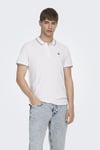 Only & Sons Onsfletcher Pamuklu Regular Fit Düğmeli Erkek Polo Yaka T Shirt 22024827 BEYAZ