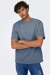 Only & Sons Onsfred % 100 Pamuk Relaxed Fit Bisiklet Yaka Erkek T Shirt 22022532 GRİ