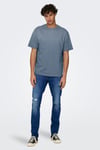 Only & Sons Onsfred % 100 Pamuk Relaxed Fit Bisiklet Yaka Erkek T Shirt 22022532 GRİ