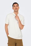 Only & Sons Onskian Pamuklu Regular Fit Düğmeli Erkek Polo Yaka T Shirt 22028694 EKRU
