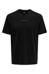 Only & Sons Onslevi % 100 Pamuk Relaxed Fit Bisiklet Yaka Logolu Erkek T Shirt 22028147 SİYAH