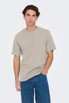 Only & Sons Onslevi % 100 Pamuk Relaxed Fit Bisiklet Yaka Logolu Erkek T Shirt 22028147 TAŞ