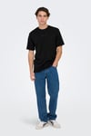 Only & Sons Onslevi % 100 Pamuk Relaxed Fit Bisiklet Yaka Logolu Erkek T Shirt 22028147 SİYAH
