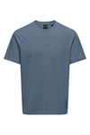 Only & Sons Onslevi % 100 Pamuk Relaxed Fit Bisiklet Yaka Logolu Erkek T Shirt 22028147 İNDİGO