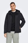 Only & Sons Onsmack Su Geçirmez Kapüşonlu Regular Fit Mevsimlik Erkek Mont 22024207 SİYAH