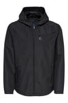 Only & Sons Onsmack Su Geçirmez Kapüşonlu Regular Fit Mevsimlik Erkek Mont 22024207 SİYAH