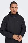 Only & Sons Onsmack Su Geçirmez Kapüşonlu Regular Fit Mevsimlik Erkek Mont 22024207 SİYAH