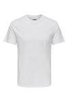 Only & Sons Onsmax % 100 Pamuk Regular Fit Bisiklet Yaka Erkek T Shirt 22025208 BEYAZ