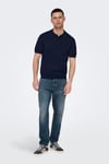 Only & Sons Onswyler Normal Kalıp Düğmeli Erkek Polo Yaka T Shirt 22022219 KOYU LACIVERT