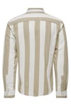 Onsarlo Pamuk ve Keten Karışımlı Slim Fit Erkek Gömlek 22028040 BEJ-BEYAZ