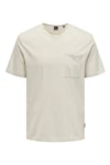 Onsbale Çizgili % 100 Pamuk Regular Fit Bisiklet Yaka Erkek T Shirt 22025680 AÇIK BEJ
