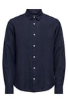 Onscaiden Keten ve Pamuk Karışımlı Slim Fit Erkek Gömlek 22012321 LACİVERT
