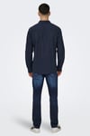 Onscaiden Keten ve Pamuk Karışımlı Slim Fit Erkek Gömlek 22012321 LACİVERT