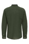 Onscaiden Keten ve Pamuk Karışımlı Slim Fit Erkek Gömlek 22012321 KOYU HAKİ