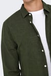 Onscaiden Keten ve Pamuk Karışımlı Slim Fit Erkek Gömlek 22012321 KOYU HAKİ
