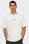 Onscurated % 100 Pamuk Baskılı Bisiklet Yaka Erkek T Shirt 22030925 KREM