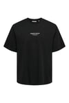Onscurated % 100 Pamuk Baskılı Bisiklet Yaka Erkek T Shirt 22030925 SİYAH
