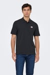 Onsdawson Pamuklu Regular Fit Düğmeli Erkek Polo Yaka T Shirt 22036883 SİYAH