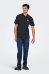 Onsdawson Pamuklu Regular Fit Düğmeli Erkek Polo Yaka T Shirt 22036883 SİYAH