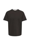 Onsdean Pamuk Karışımlı Yaka Detaylı Bisiklet Yaka Erkek T Shirt 22041397 KOYU KAHVE