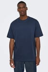 Onsfred % 100 Pamuk Relaxed Fit Bisiklet Yaka Erkek T Shirt 22022532 LACİVERT
