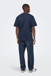 Onsfred % 100 Pamuk Relaxed Fit Bisiklet Yaka Erkek T Shirt 22022532 LACİVERT