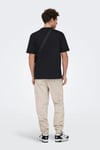 Onsfred % 100 Pamuk Relaxed Fit Bisiklet Yaka Erkek T Shirt 22022532 SİYAH